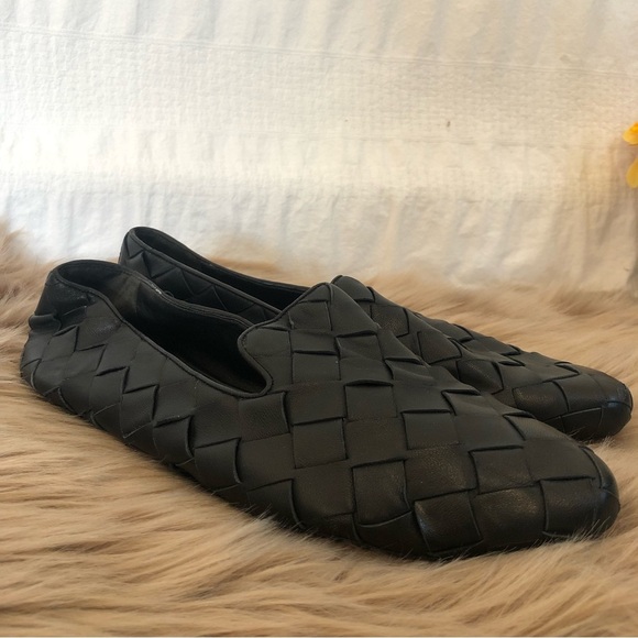 VERONICA BEARD WOVEN LEATHER LOAFERS SIZE 8.5, Black,EUC 2663 - Picture 1 of 12